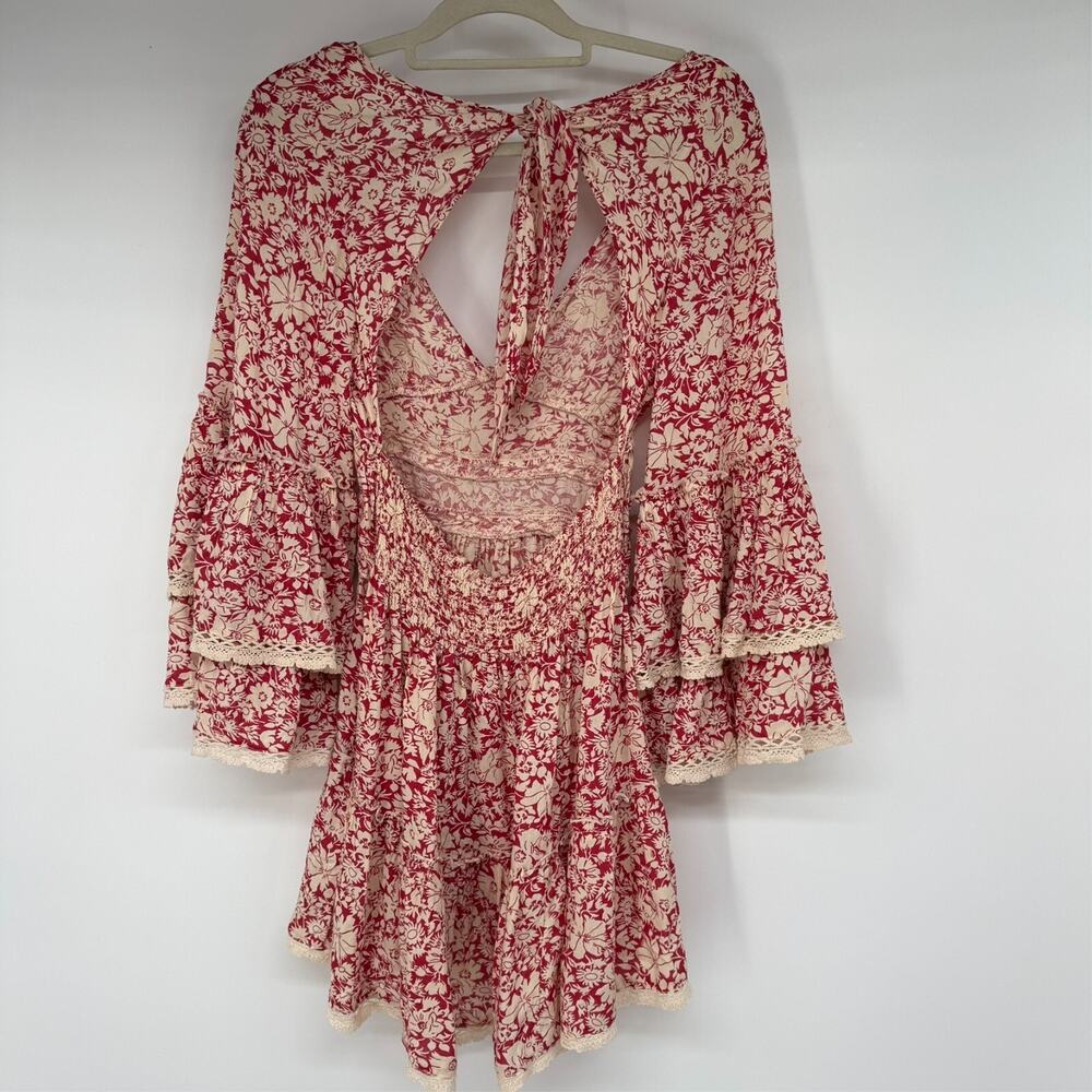 Free People Pink Floral Lace-Trim Mini Dress - Picture 3 of 11